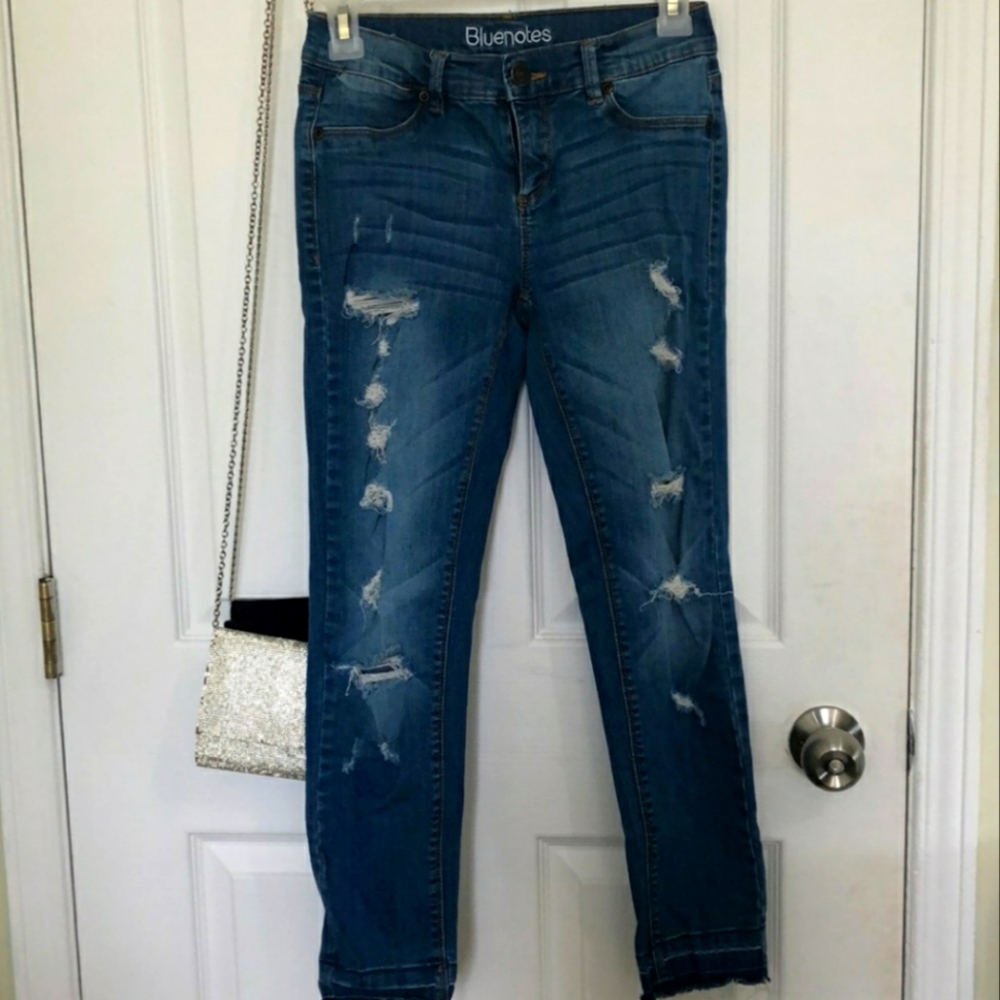 Sexy distressed skinny jeans
